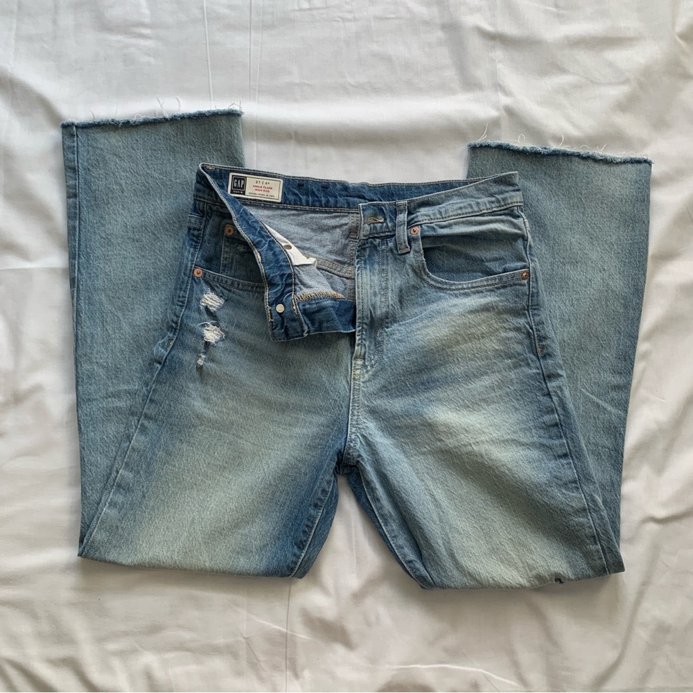 GAP ankle flare jeans distressed